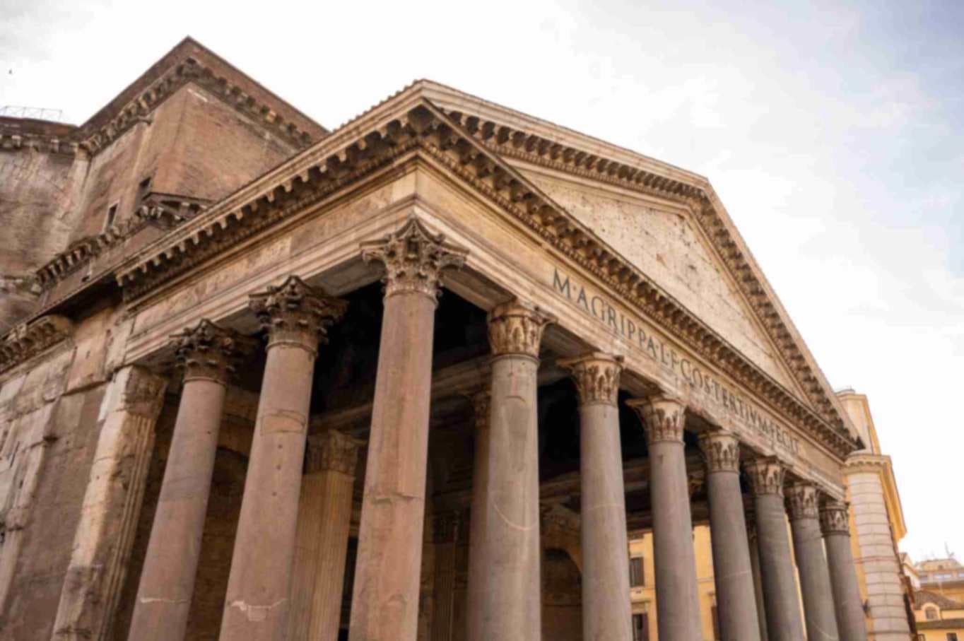 Ancient Roman Pantheon Portico Columns