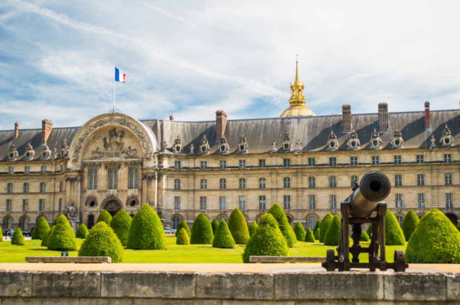 Les Invalides Facade and Front Gardens